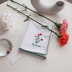 Maison Textile 康乃馨刺繡手帕 Thankyou