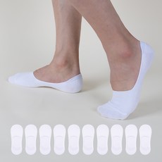 Goldman Socks 男性樂福鞋型防脫落超貼合隱形襪 10雙, 白色, 10個