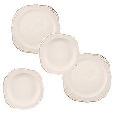 Dariuscapca 晚餐盤 4件組, 1套, 象牙白, 餐盤 27cm 2入 + 深盤 22cm 2入