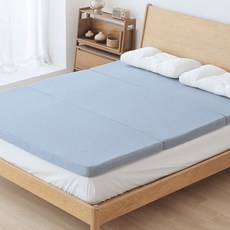 슬립앤슬립 깊은잠 클라우드 3단 접이식 토퍼, 블루그레이, 7cm