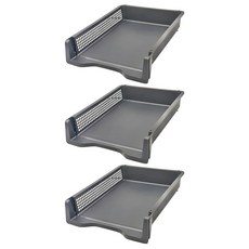 INOMATA 疊籃直式 4314 文件收納籃 辦公室桌面整理 多層疊加, 黑色, 1層