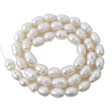 淡水珍珠珠珠工藝材料 6 毫米豐滿, 象牙, 1個