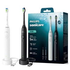 필립스 소닉케어 3100 시리즈 더블핸들 전동칫솔 2종 세트, HX4039/23, 블랙, 화이트, 1세트