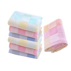 ABM KOREA 彩色格紋紗質毛巾, 隨機出貨, 7份