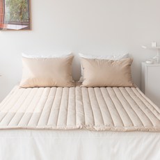 純棉直絎縫床墊 60支棉, 米色
