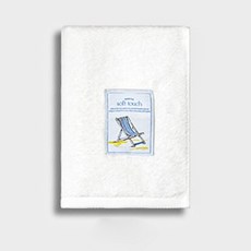 SOFT TOUCH 飯店經典浴巾 大尺寸 40支精梳棉 + 收納袋組合, 白色, 1套