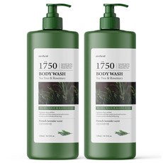 merhent 茶樹迷迭香沐浴露 法式薰衣草味, 1500毫升, 2個