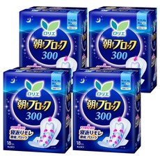 Laurier 蕾妮亞 超吸收防側漏衛生棉 護翼型 30cm 無香, 夜用, 18個裝, 4個