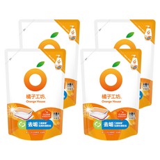 橘子工坊 家用清潔去垢酵素洗碗精補充包, 微胞橘油潔淨因子, 無色素 無香精, 適用於蔬果和奶瓶, 安心使用, 500ml, 4包
