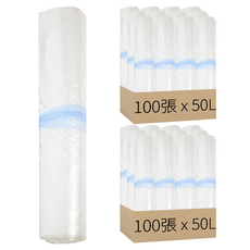 World Clean 透明平口垃圾分類袋, 50L, 200張