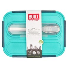 BUILT 附餐具密封便當盒 1.05L, 藍綠, 1個