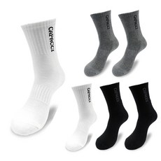 CAPACCI 男款雙層底緩震素色中筒運動襪