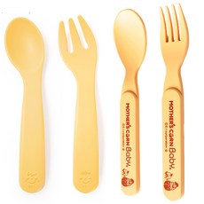 MOTHER'S CORN 素色印花叉匙組, 初階叉匙組+進階叉匙組, 1組, 湯匙+叉子