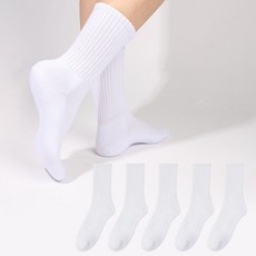 Doobalro 女款運動毛圈緩震中筒襪, 白色