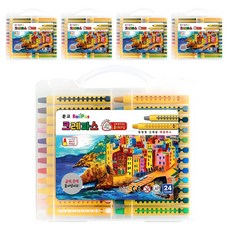 문교 레일 크레파스, 24색, 5개