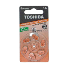TOSHIBA 東芝 13空氣助聽器電池 6顆, PR48, 1組