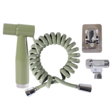 AQUADUO 浴室馬桶沖洗噴槍組, 橄欖綠, 1組