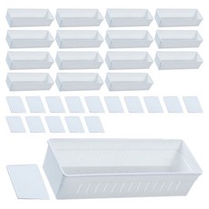 可調長度抽屜收納托盤+隔板, 白色, 16套