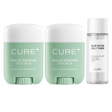 김정문알로에 라센스 로에 큐어 리알로에 시그니처 스틱 밤 14g x 2p + 워터젤리 토너 50ml 세트, 1개