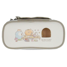 JOY STAR 胖胖星球 皮質上翻筆袋, 卡其色, 1個