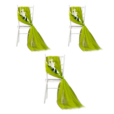 Maket Gamseong 派對活動椅背裝飾紗幔, 橄欖綠色, 3個