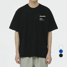 Royallife 남녀공용 RYLF 박스 로고 면 반팔 티셔츠 RL401