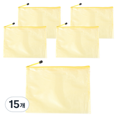 Misoroun 便利網眼文件收納袋 32.8 x 23 cm, 15個, 黃色
