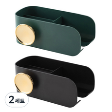 모나코올리브 골드링 헤어드라이기 거치대 2종 세트, 블랙, 딥그린, 2세트