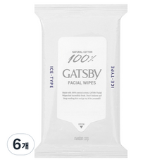 GATSBy 冰爽型臉部潔面濕紙巾, 6個, 15枚入