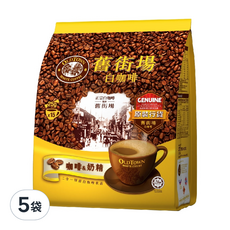 OLDTOWN WHITE COFFEE 舊街場白咖啡 咖啡&奶精 即溶咖啡飲品, 馬來西亞怡保白咖啡, 口感如絲綢般滑順, 榛果口味, 25g, 15條, 5袋
