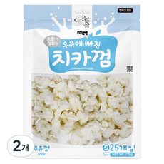 펫어스 강아지 치카껌 간식, 175g, 2개, 우유