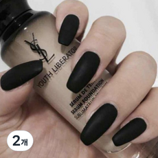 易於安裝指甲尖長橢圓短型 24p, NT361 少女黑剪裁, 2組