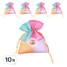 헬씨닷 4색 자수 복주머니 12 x 16 cm, 주황, 10개