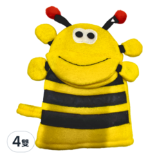 兒童動物搓澡手套, 小蜜蜂, 1雙, 4雙