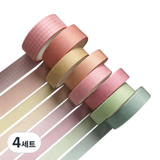 미빌 문구 베이직 패턴 마스킹 테이프 8종 세트, 라이징썬, 4세트