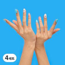 힙칙 네일드 잇 세미 큐어 젤 네일 스트립, 프리징 블라썸, 4세트