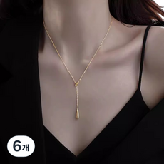 Cijak 水滴項鍊 不鏽鋼 鍍金 41~50cm, 6個