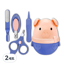 잇곰 아기돼지 유아 손톱깎이 세트, 블루, 2세트