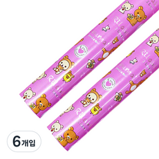 솔로몬샵 코코 뉴리락쿠마 비닐롤포장지 대 18m, 핑크, 6개입