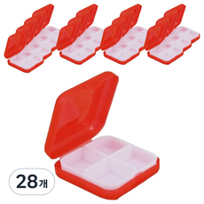 Global Pick 方形4格迷你藥盒 紅色 6 x 6 x 2 cm, 28個