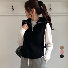 afinar 女款層次感半拉鍊針織背心