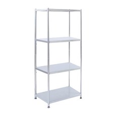 E-home Tough塔弗不鏽鋼收納置物架-銀色, 80cm, 4層