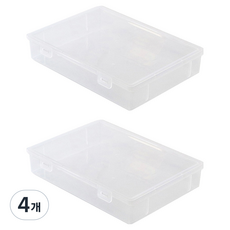 生活升級研究所 大型A4文件盒, 4個, 透明