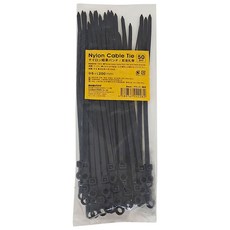 SHIMOYAMA 釘牆自鎖式尼龍束線帶 20cm 50條, 黑色, 1組