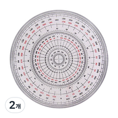 Artmate 360度全圓量角器 15cm, 混合顏色, 2個