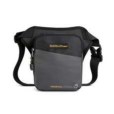 GoPeaks 潮流質感 戶外騎行多功能戰術腰包/斜跨包/重機腿包 灰色 尼龍材質 200g, 1個, 17 x 5 x 22cm