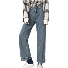 HL604高腰直筒牛仔寬褲 2XL