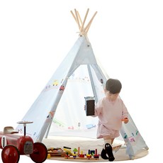 루카텐트 유아동 인디언 놀이 텐트 + LED 등 세트, 리틀져니, 1개