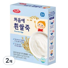 베베스트 처음에 쌀죽, 흰쌀, 2개, 45g
