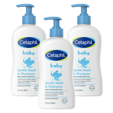세타필 베이비 젠틀 바디워시 앤 샴푸 코튼향, 400ml, 3개